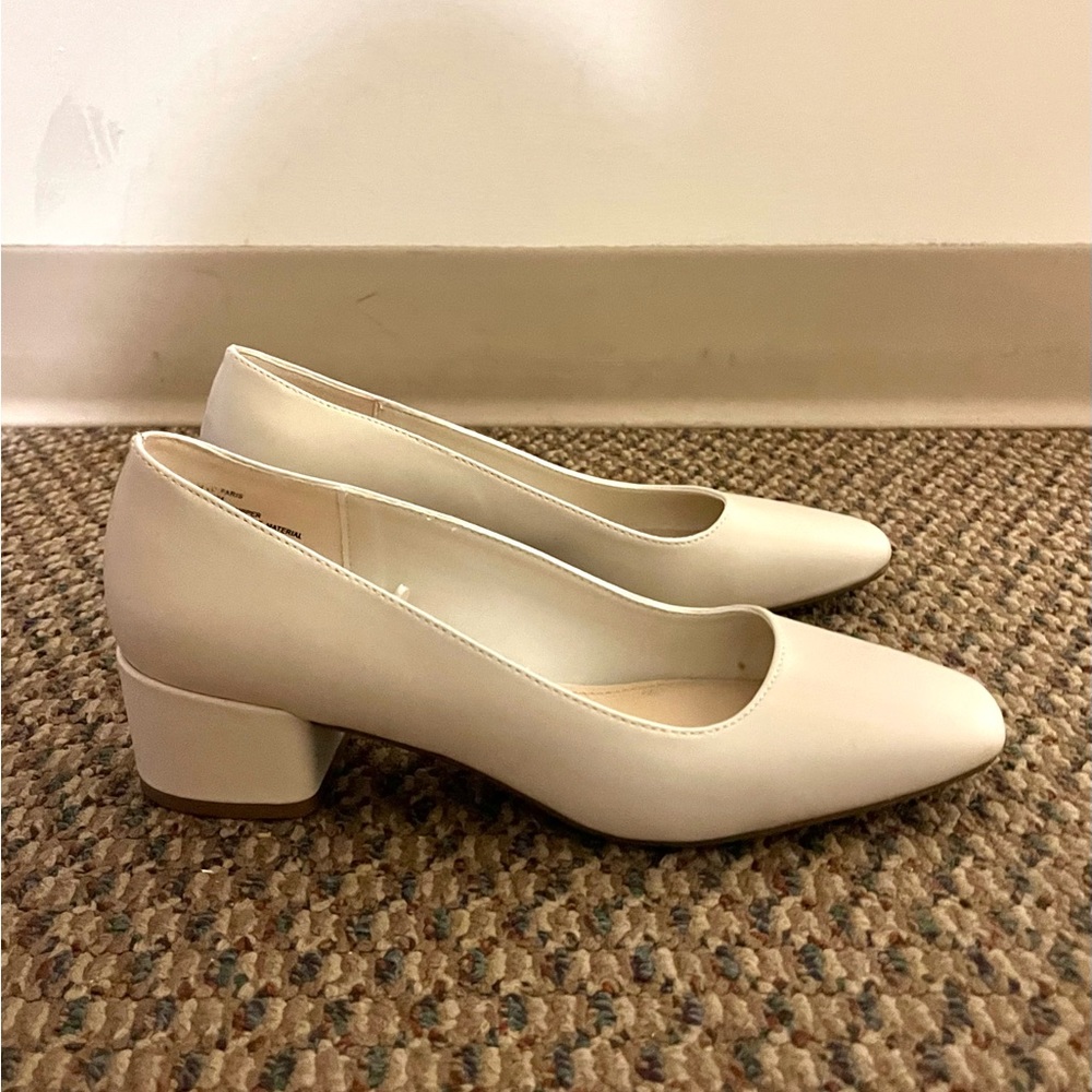 Beige Block Heel